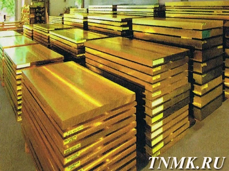 Плита бронзовая 95х600х1500 мм БрАЖ 9-4 купить в Караганде