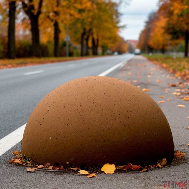 Полусфера бетонная коричневая 500х300